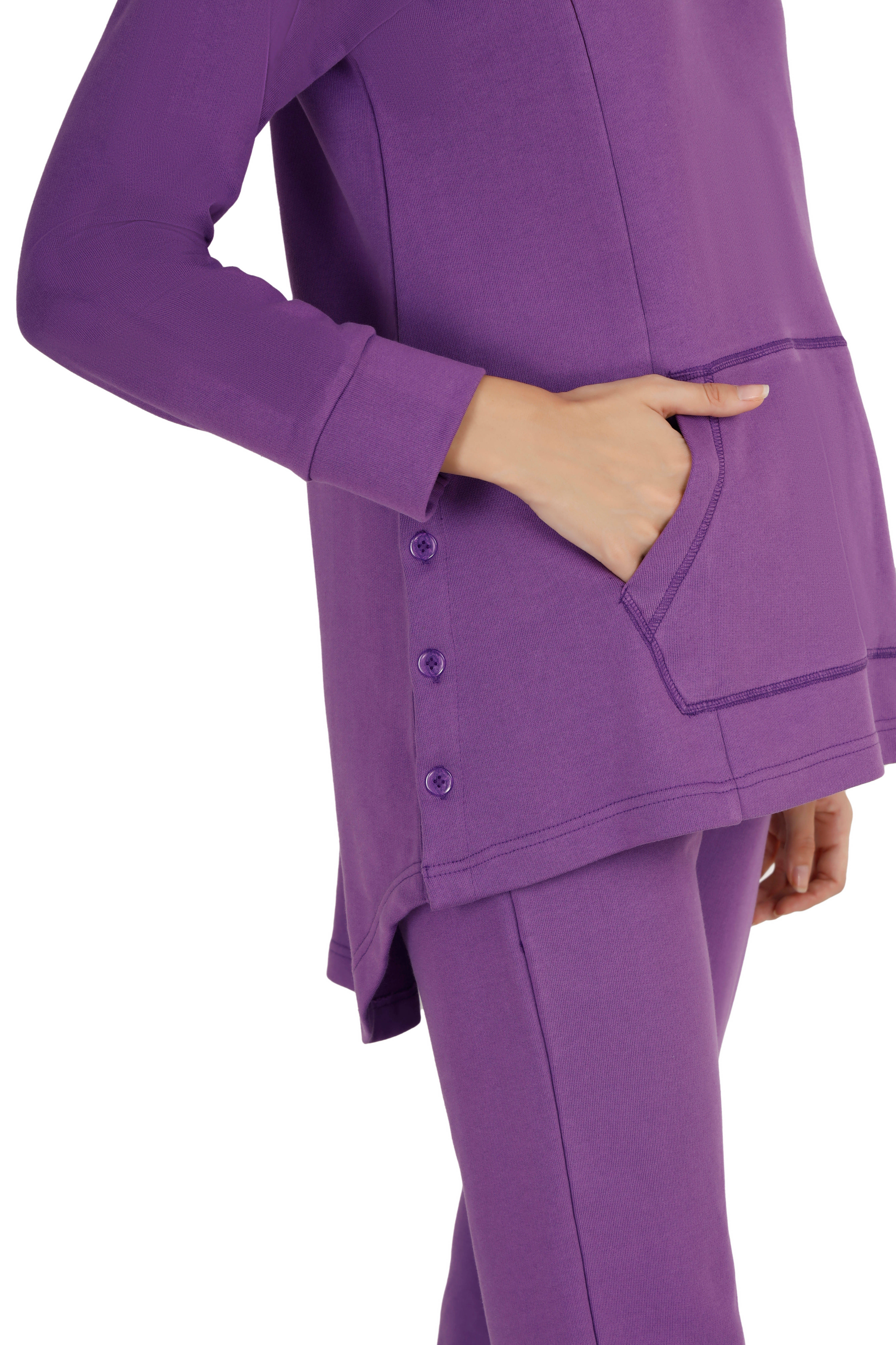 Women's Purple Coord-Set with Side Buttons thumbnail 3